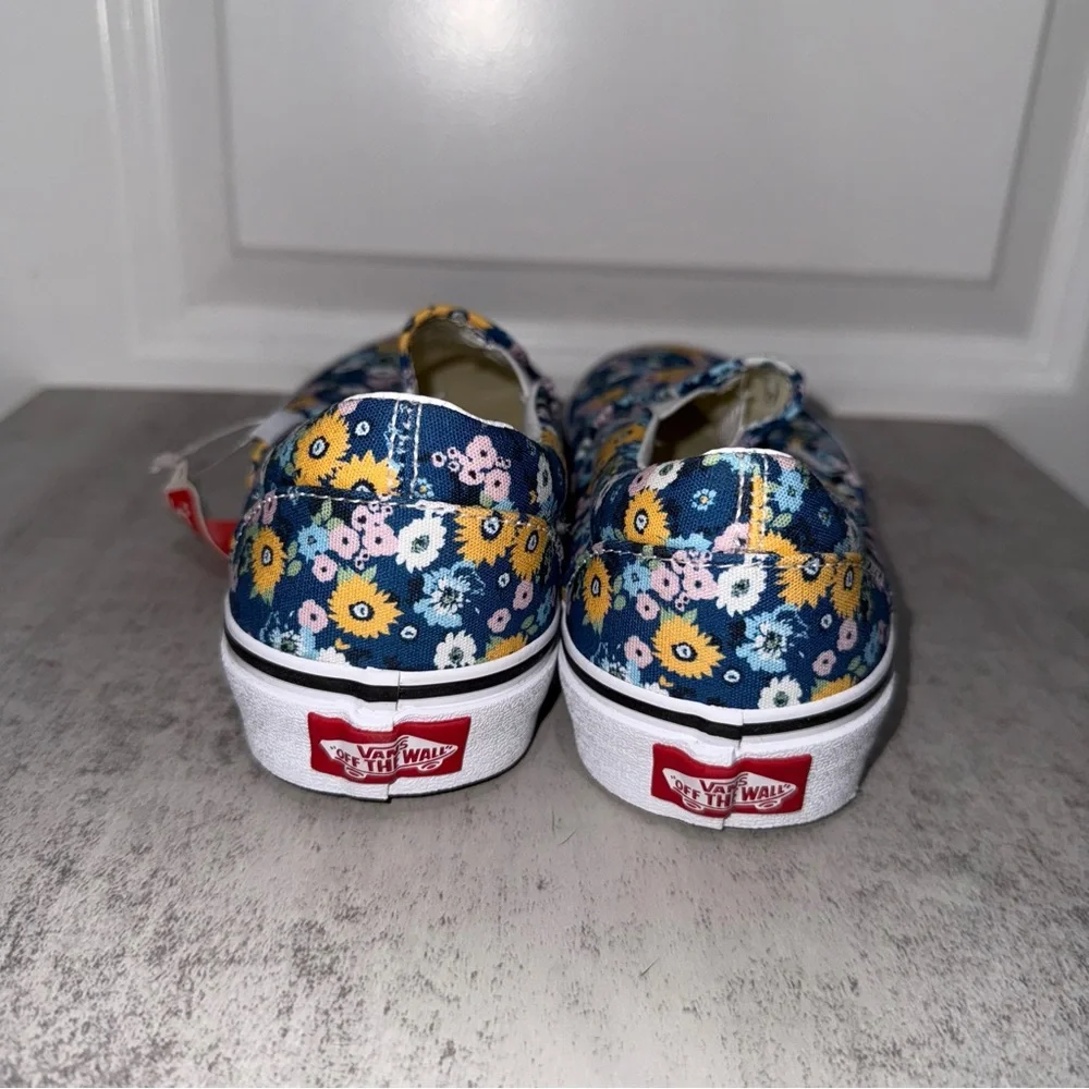 VANS Classic Slip-On Sneakers In True Navy/ Floral (Multi) - Picture 4 of 6
